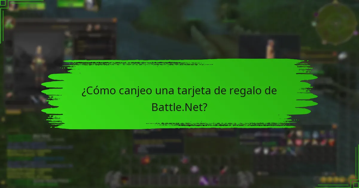¿Cómo canjeo una tarjeta de regalo de Battle.Net?