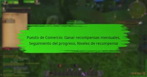 Puesto de Comercio: Ganar recompensas mensuales, Seguimiento del progreso, Niveles de recompensa